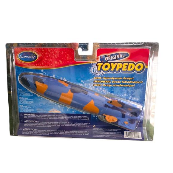 SwimWays Original Toypedo Pool Diving Underwater Toy 11.5" NOS 2006 Blue Camo - Picture 2 of 2